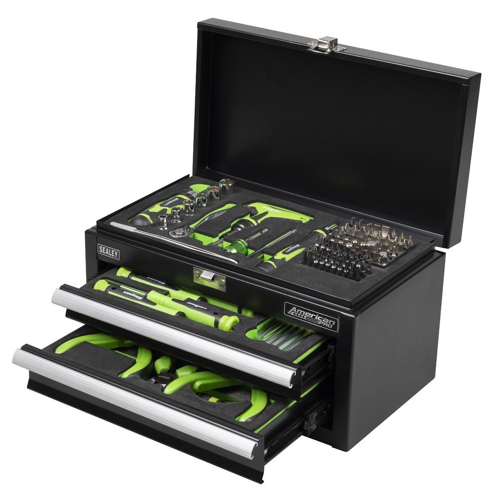 Siegen Mini Toolbox S01335 2 Drawer with 111pc Tool Kit Workshop Garage