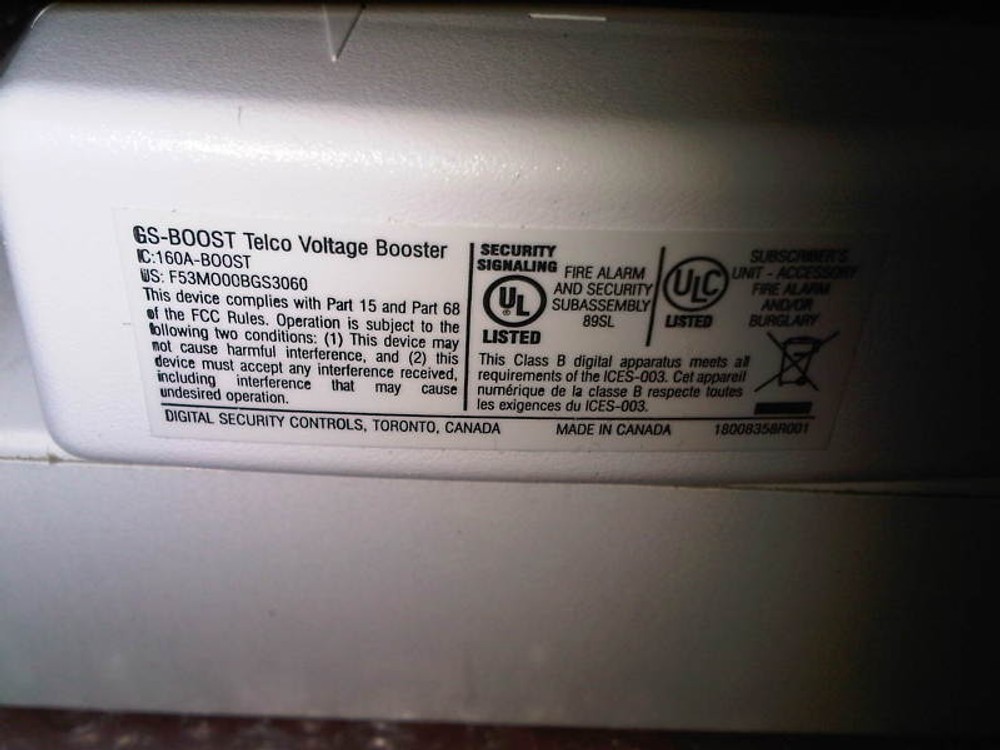 DIGITAL SECURITY DSC GS-BOOST TELCO VOLTAGE BOOSTER