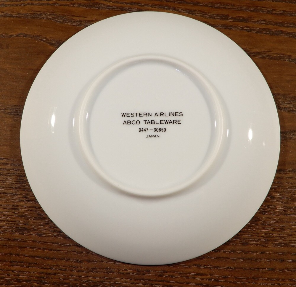 Western Airlines 5 1/2" Side Plate - 60th Anniversary Pattern
