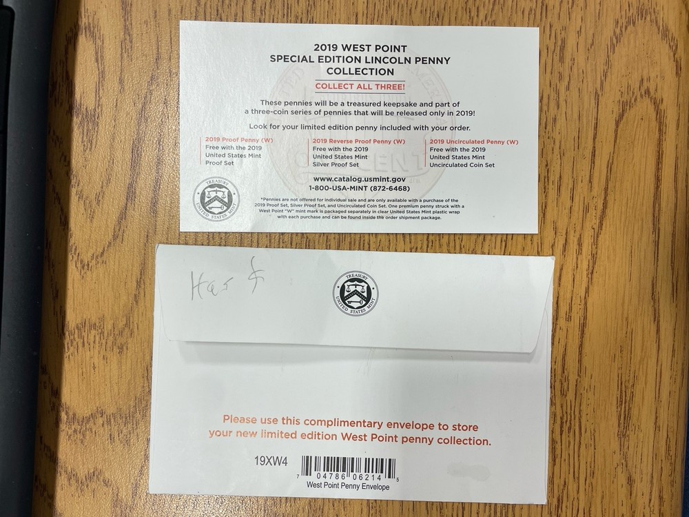 2019 West Point Reverse Proof Lincoln Cent Penny Sealed with COA