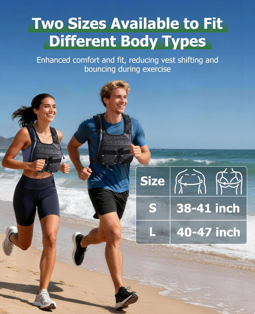 Lightweight Running Vest with 2L Water Bladder and Reflective Hydration Backpack