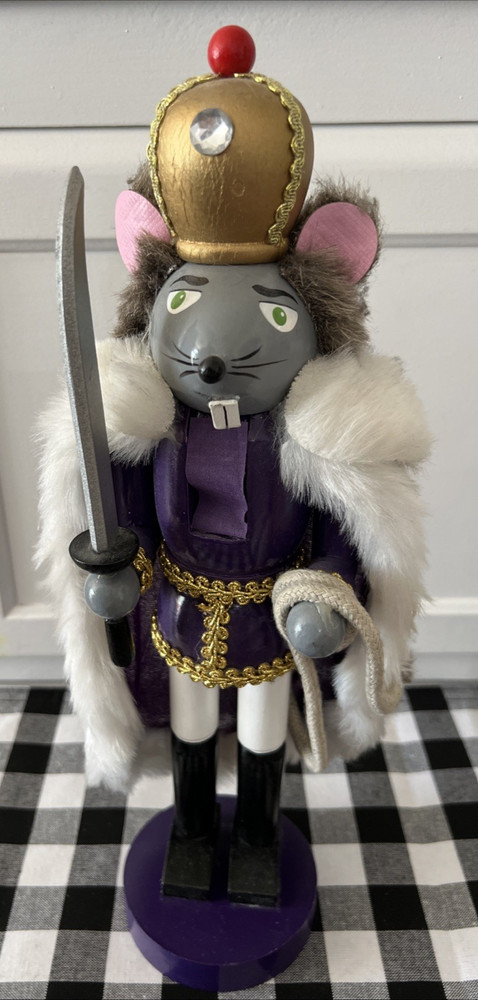 CLASSIC NUTCRACKER SUITE  WOOD * MOUSE KING with SWORD * CHRISTMAS 14 1/2"