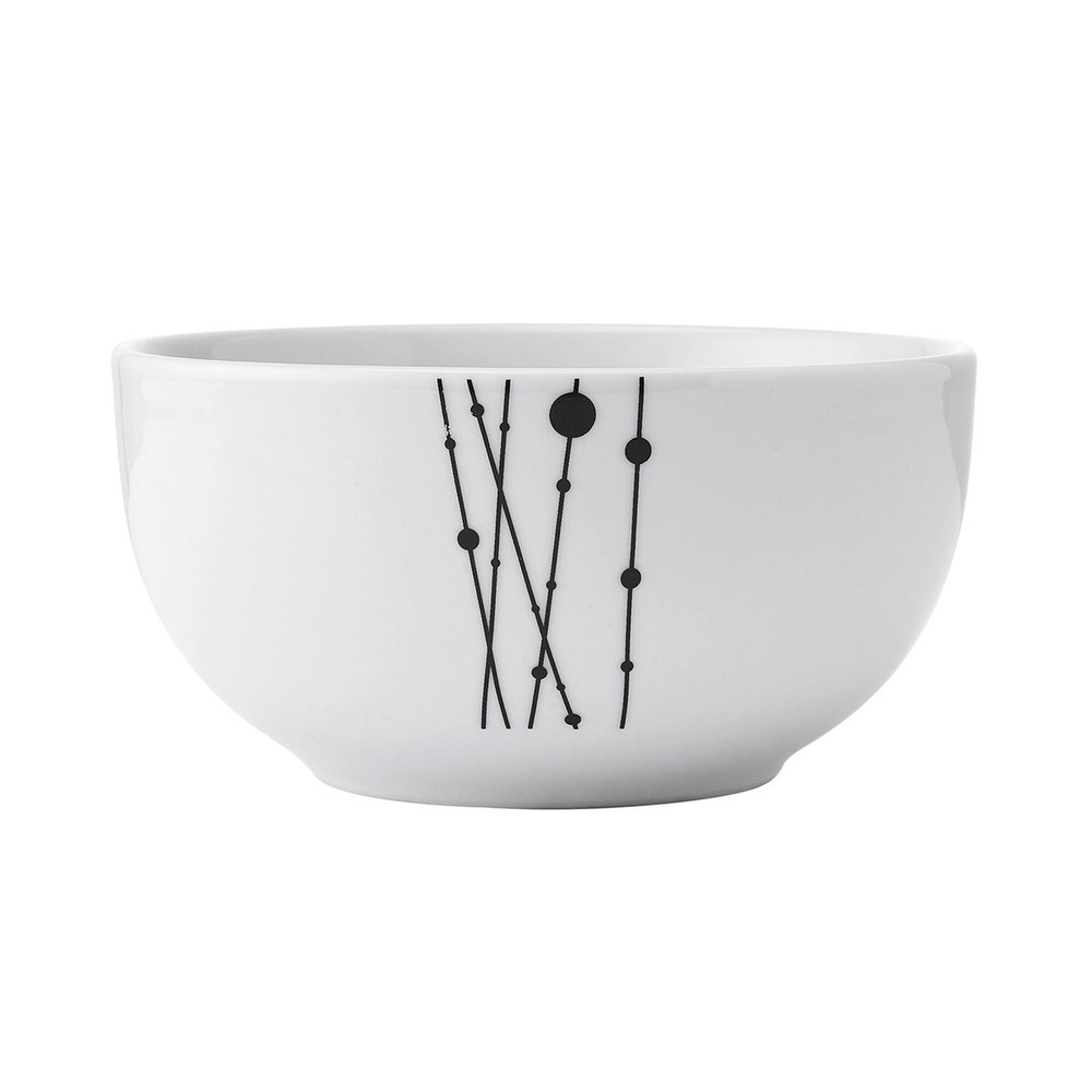 Linear Symphony White Dinnerware Set 12 Piece Porcelain Kitchen Set