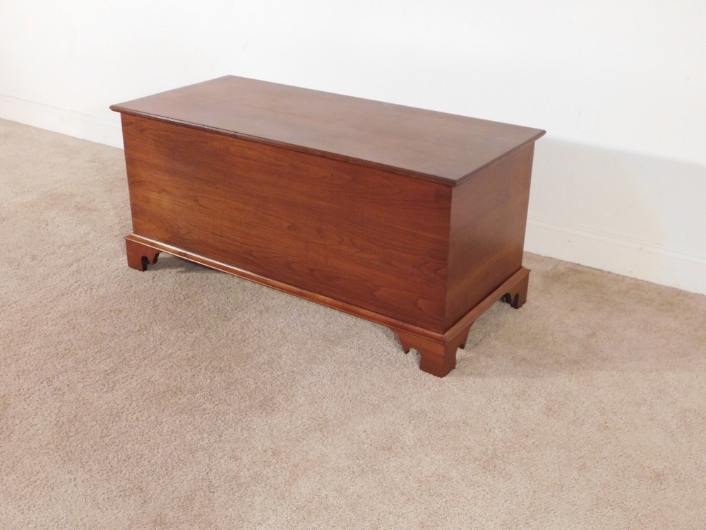 The Bartley Collection 1960s Solid Cherry Chippendale Blanket Chest ON HOLD