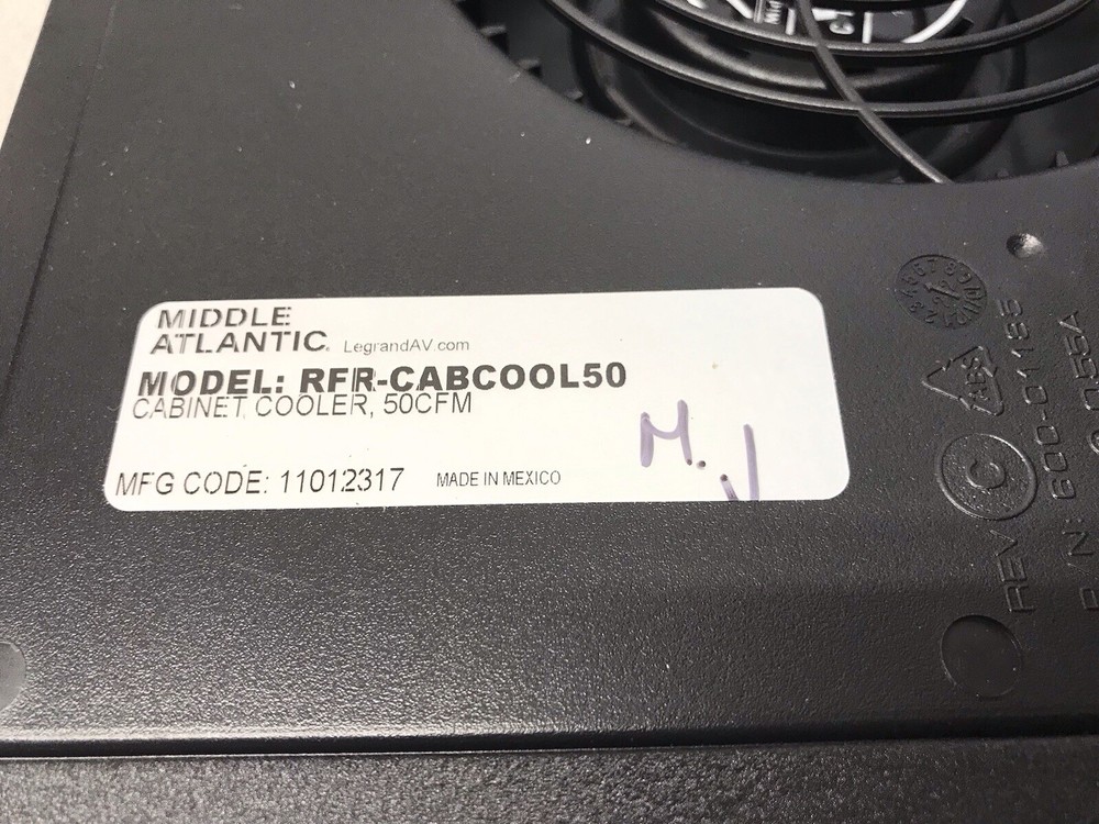 MIDDLE ATLANTIC RFR-CABCOOL50 CABINET COMPONENT RACK COOLER FAN