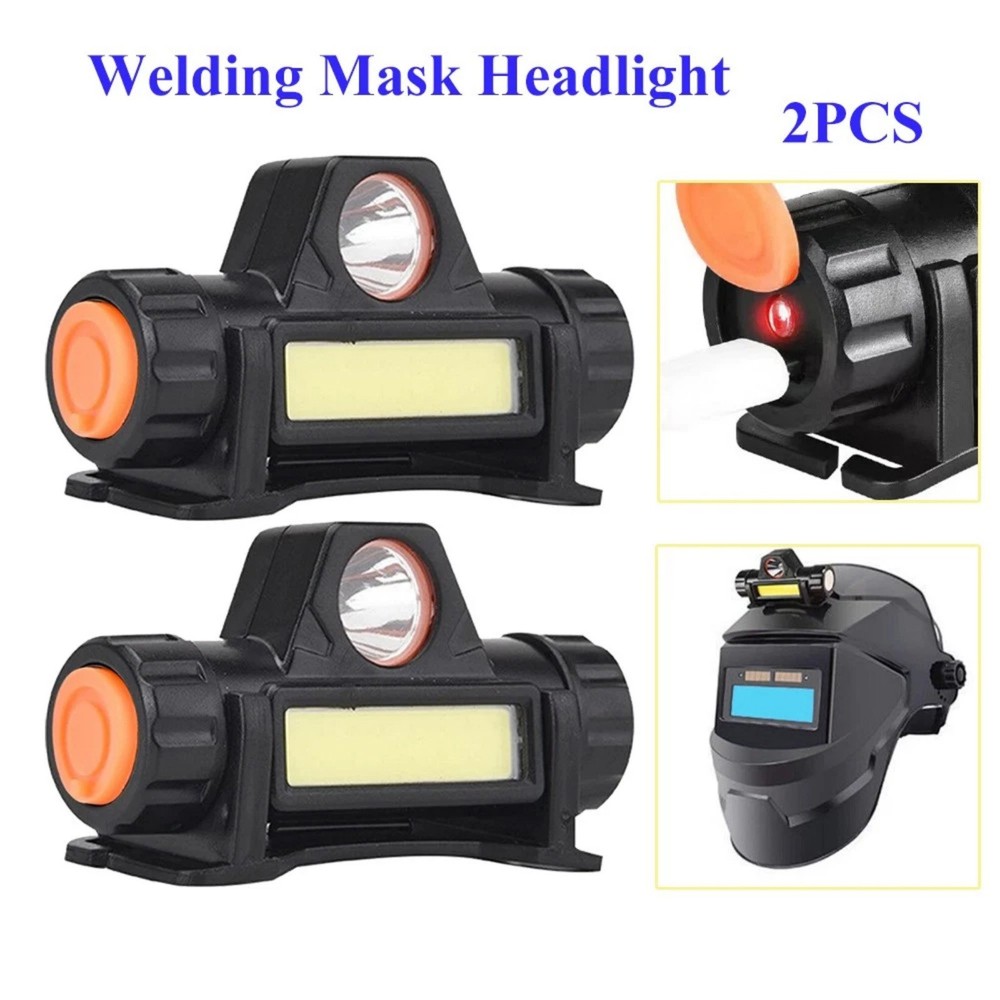 Durable Automatic Dimming Headlight For Welding Helmet 2-Pack with USB Cable