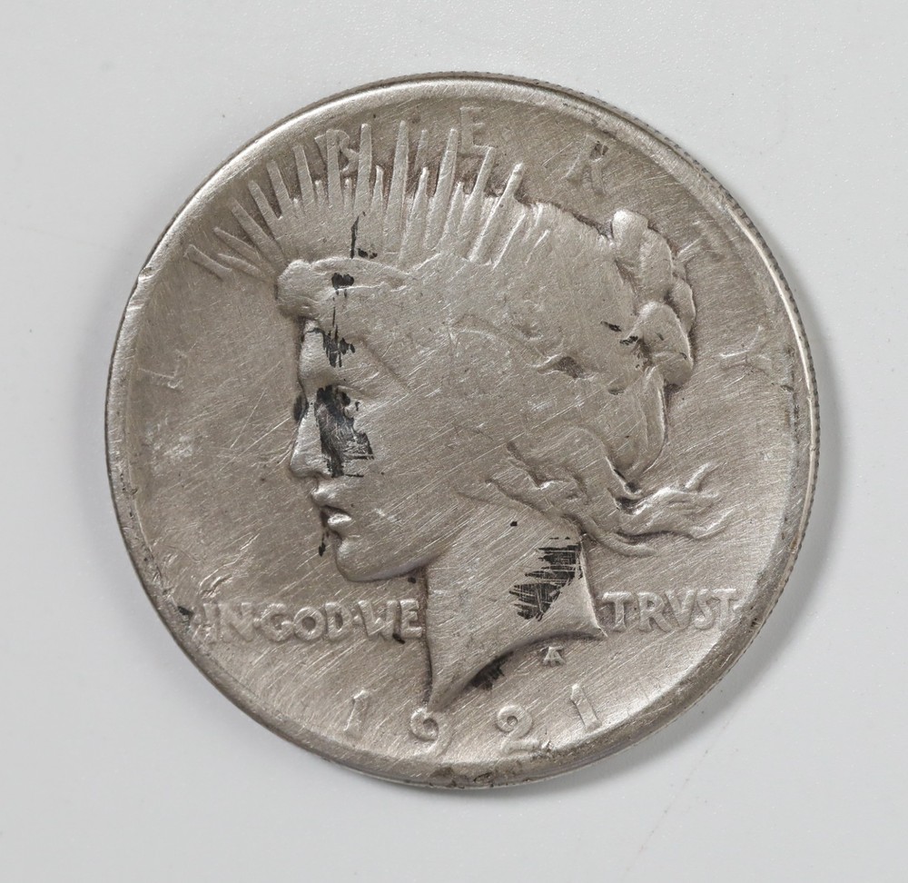 1921 Peace Dollar Key Date High Relief Silver Dollar