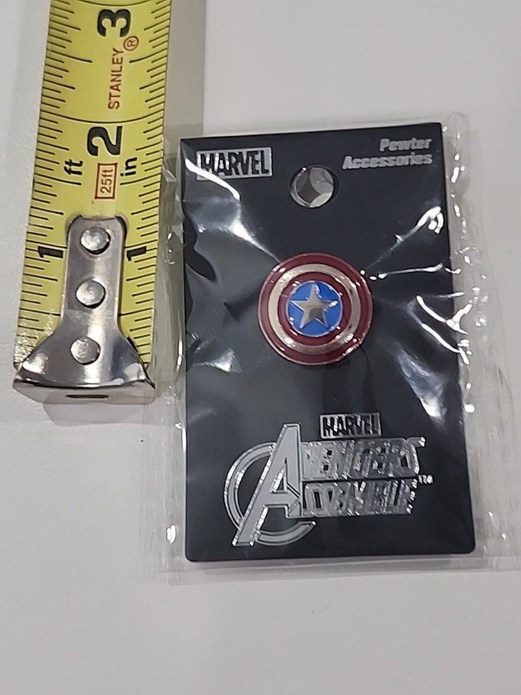 Captain America Marvel Shield Pewter Color Pin