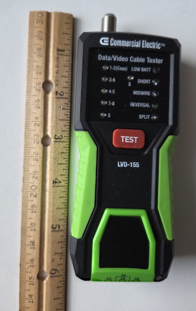 Commercial Electric Data Video Cable Tester Tool Model LVD-155