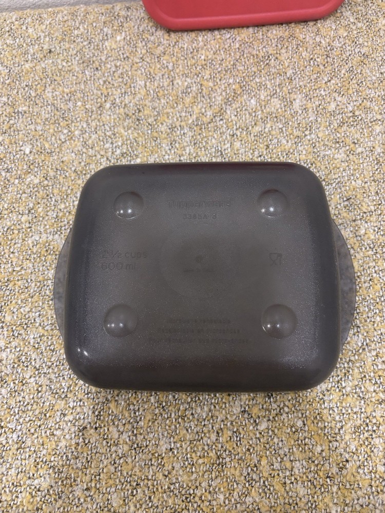 Tupperware Red Square Microwave Safe Plastic Container Set with Vented Lid