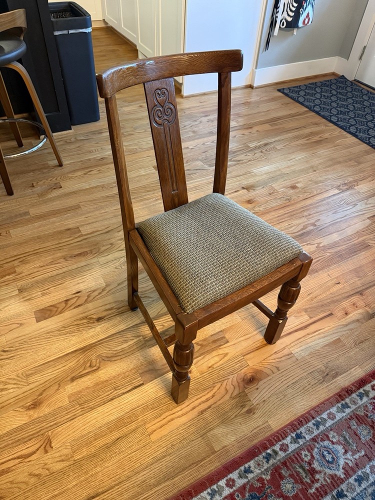 Solid Wood 6 Person Dining Table with 4 Chairs Set