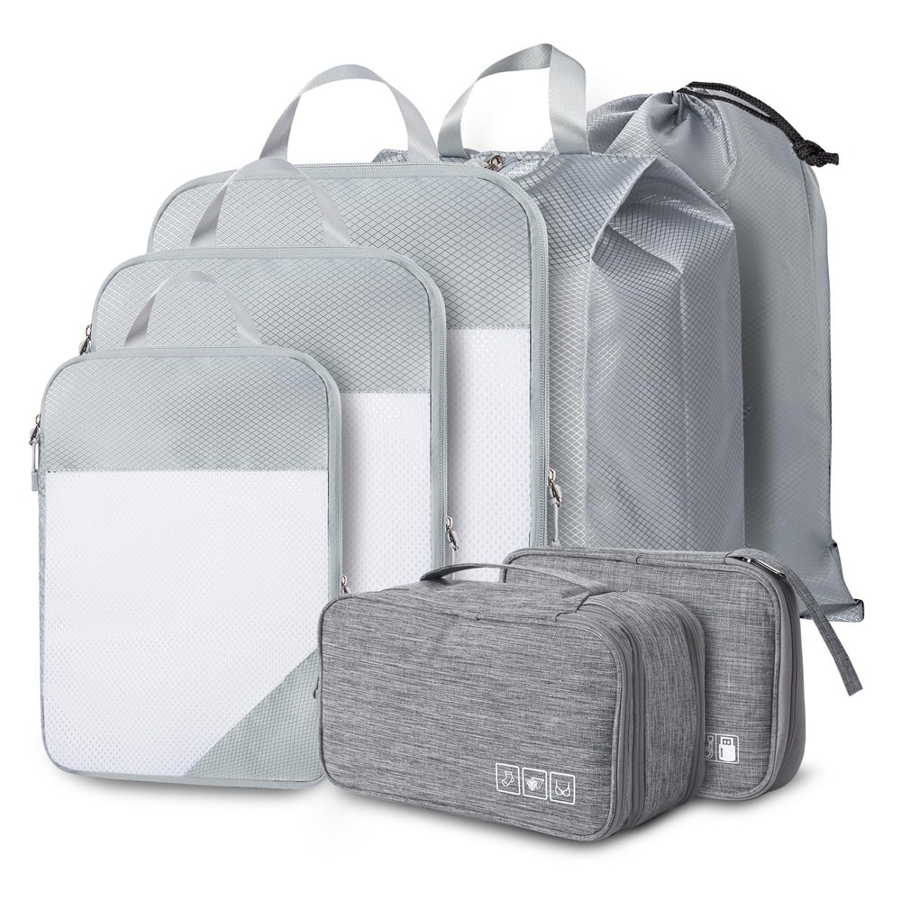 Compression Packing Cubes, 7 Set Packing Cubes for Travel Compression, Lightw...