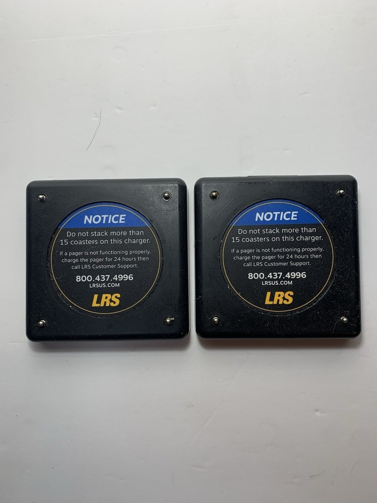 (2) LRS Long Range Systems Coaster Call Restaurant Pagers USED Untested