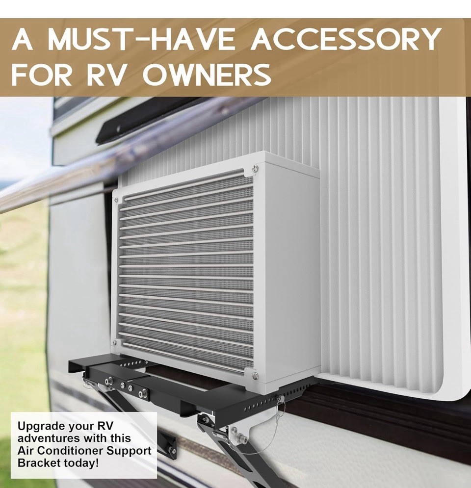 Upgraded No-Drill Window AC Bracket, Adjustable Window Air Conditioner Support