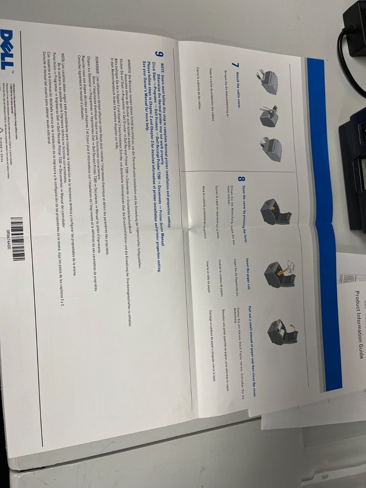 Dell Receipt Thermal Printer T200 USB with Power Supply