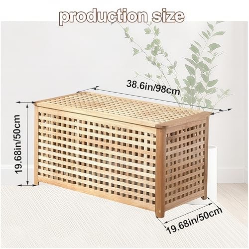 Solid Wood Entryway Bench with Storage, Vintage Laundry Storages Hamper with
