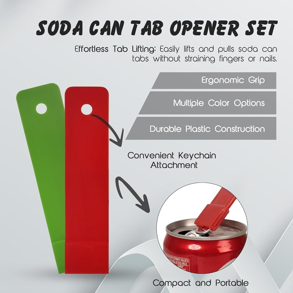 Beer soda beverage can opener plastic red green two pack