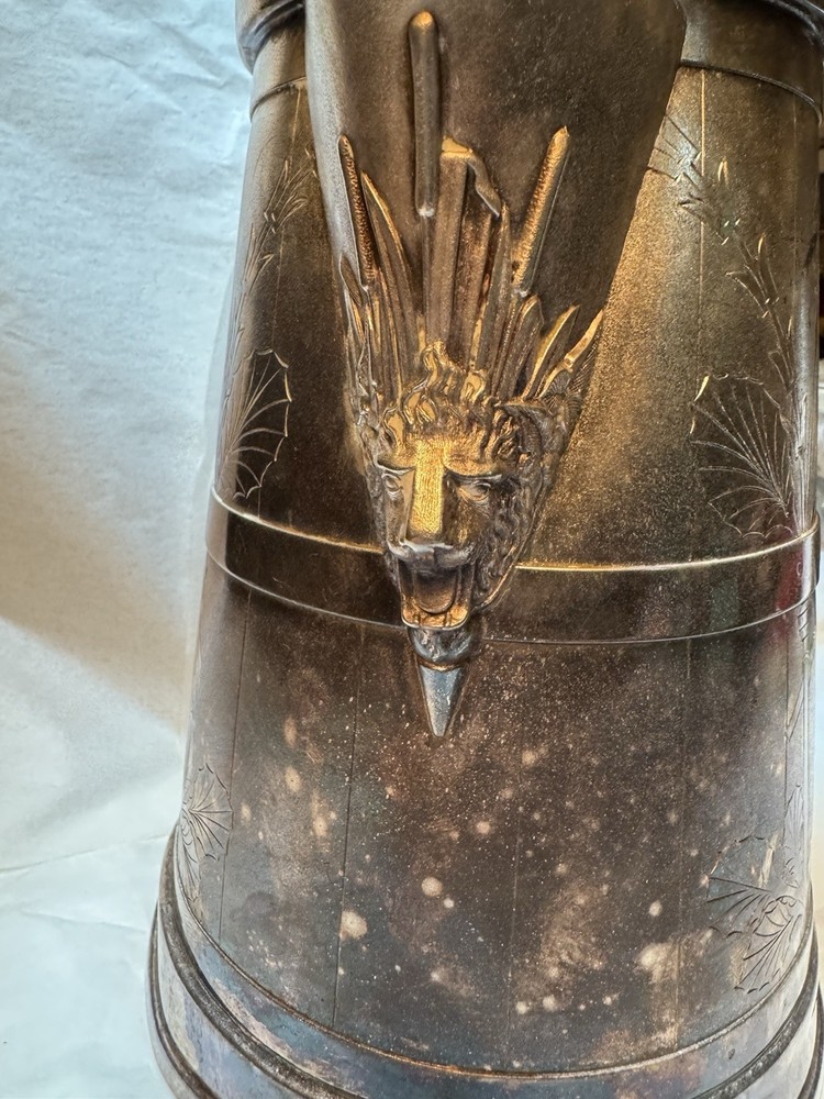Rare large silver plate Masonic water pitcher by Reed & Barton, ca.