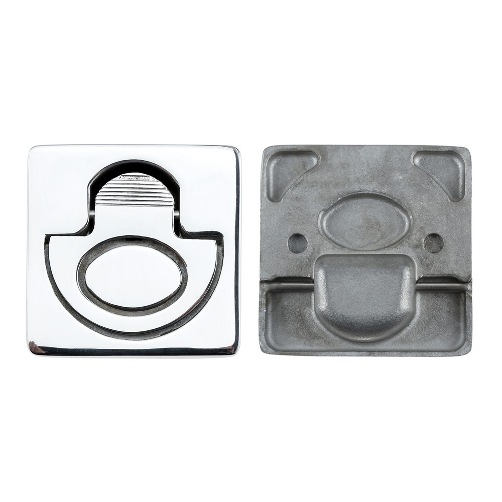 1Pc 316 Stainless Steel Round Spring Loaded Flush Latch Marine Deck Pull Handle