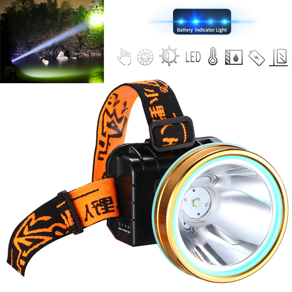 Super Bright Waterproof Head Torch Headlight LED USB Rechargeable Work Headlamp