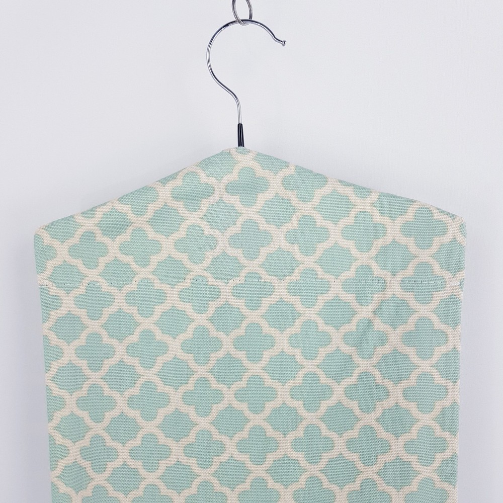 Peg Bag Handmade Green Cream Patterned Lined Laundry Clothes Peg Holder