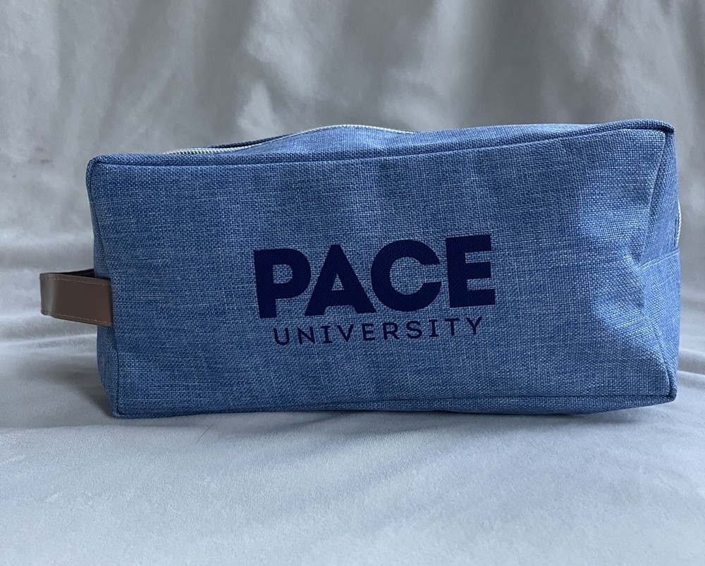 Pace University Toiletry Travel Bag Pouch Blue Zip Handle