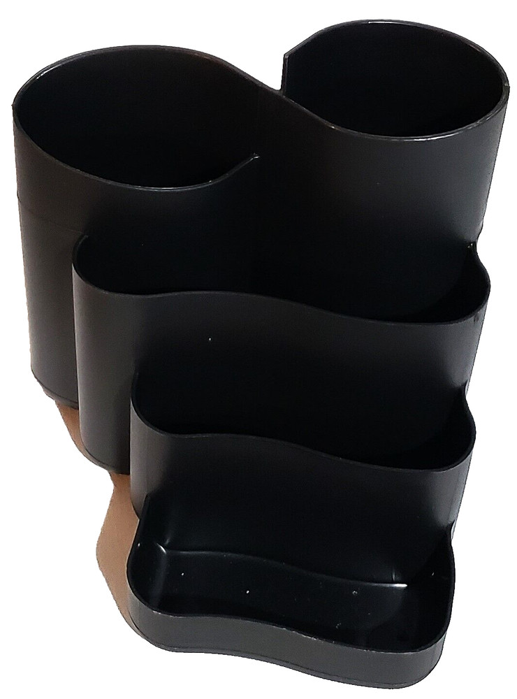 Tenex Desk top Organizer, 6 Compartment, black plastic