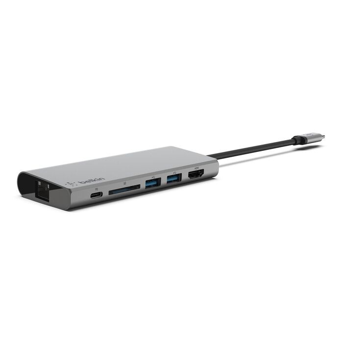 Belkin USB-C Multimedia Hub (Certified Refurbished) - Silver