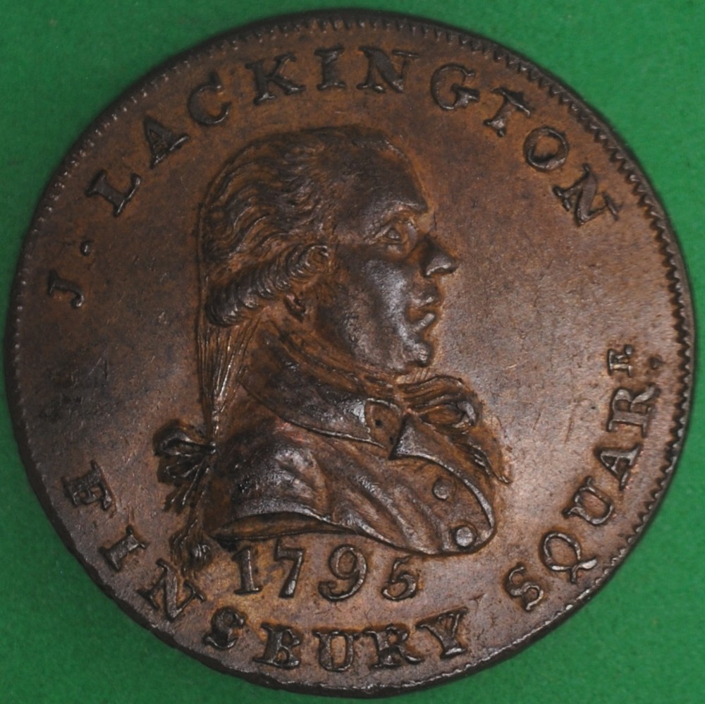 1795 Lackington's Halfpenny XF++ Conder Token