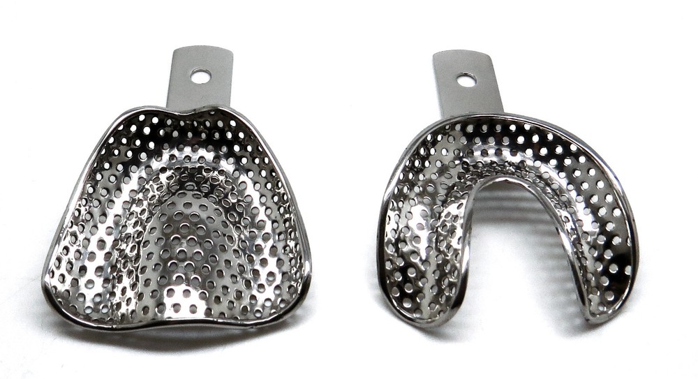 2 Pcs Impression Medium Tray Set Upper & Lower Dental Surgical Instruments