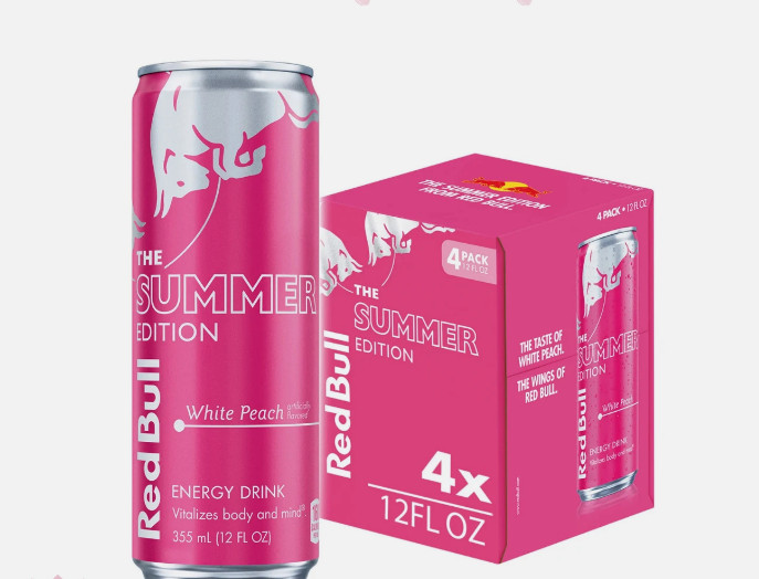 Red Bull White Peach Spring Edition Energy Drink, 12 FL Oz, 4 Pack