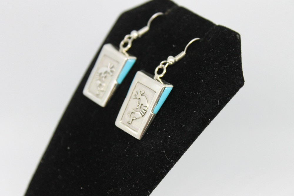 Sterling Silver and Turquoise Kokopelli Earrings
