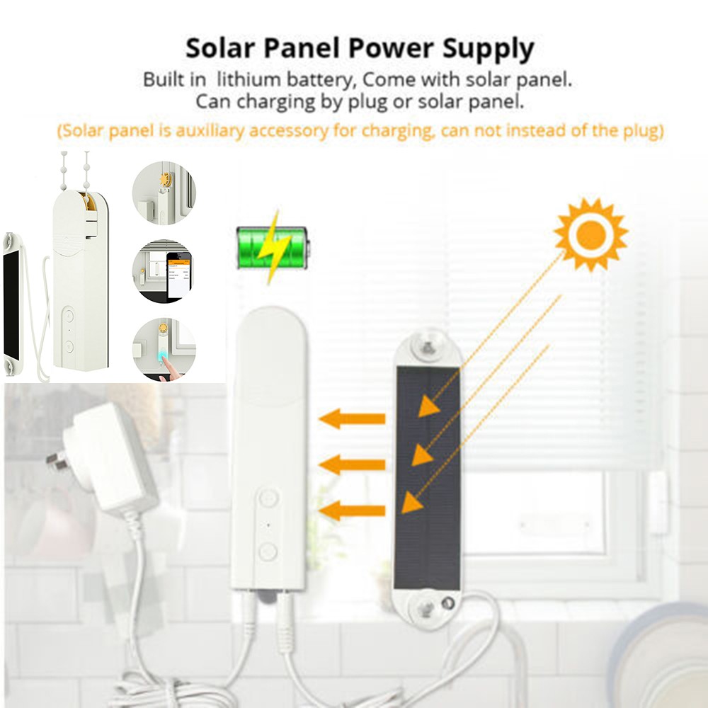 Smart Curtain Motor Roller Blinds Shutter Drive DIY With Solar Panel NEW