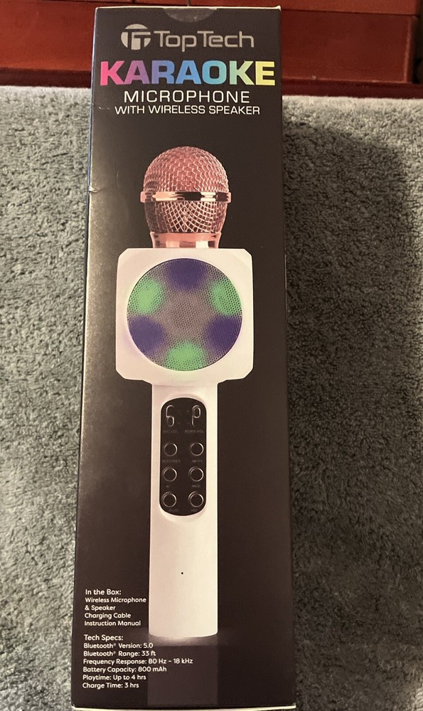 Top Tech Premium Sound Bluetooth Karaoke Microphone With Wireless Speaker