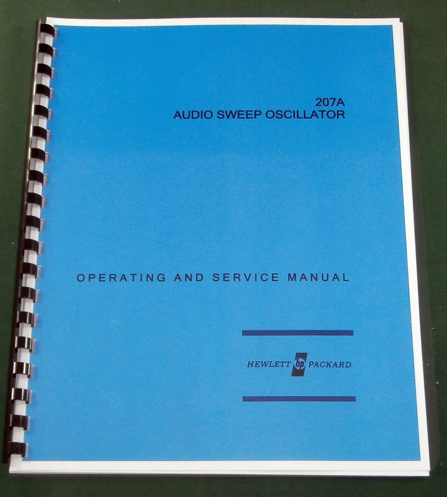 HP 207A Operating & Service Manual: w/11"x17" Schematic & Protective Covers