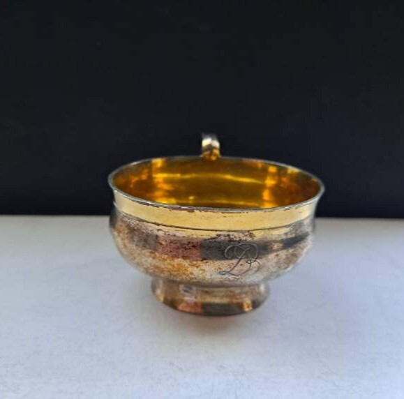 Antique German Gilded Silver Brandy Cup Becher