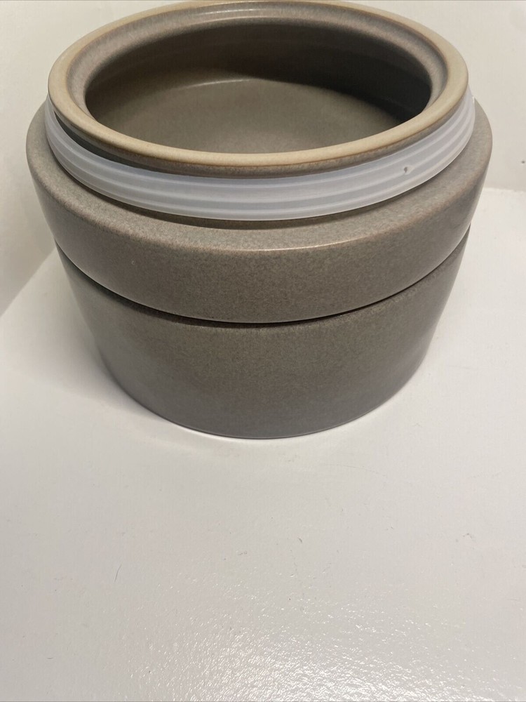 Threshold Studio McGee Round Decorative Box Ceramic Stoneware Storage 4" x 7"