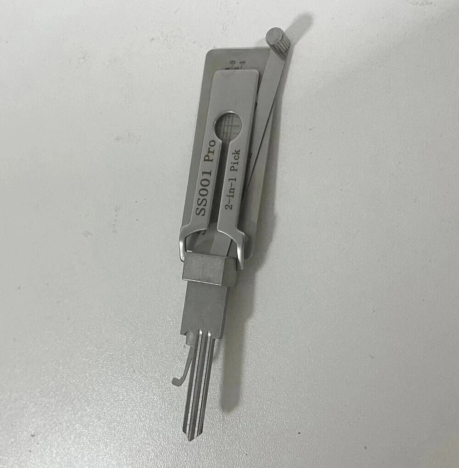 2 In 1 SS001 Key Decoder Perfect Match For Key Picking Hook Tool Stainless Steel