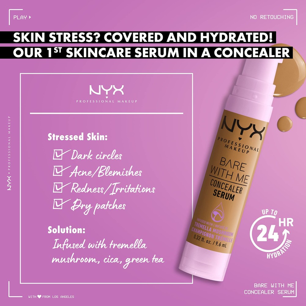 Concealer Serum Medium Golden 24hr Hydration Makeup for Face