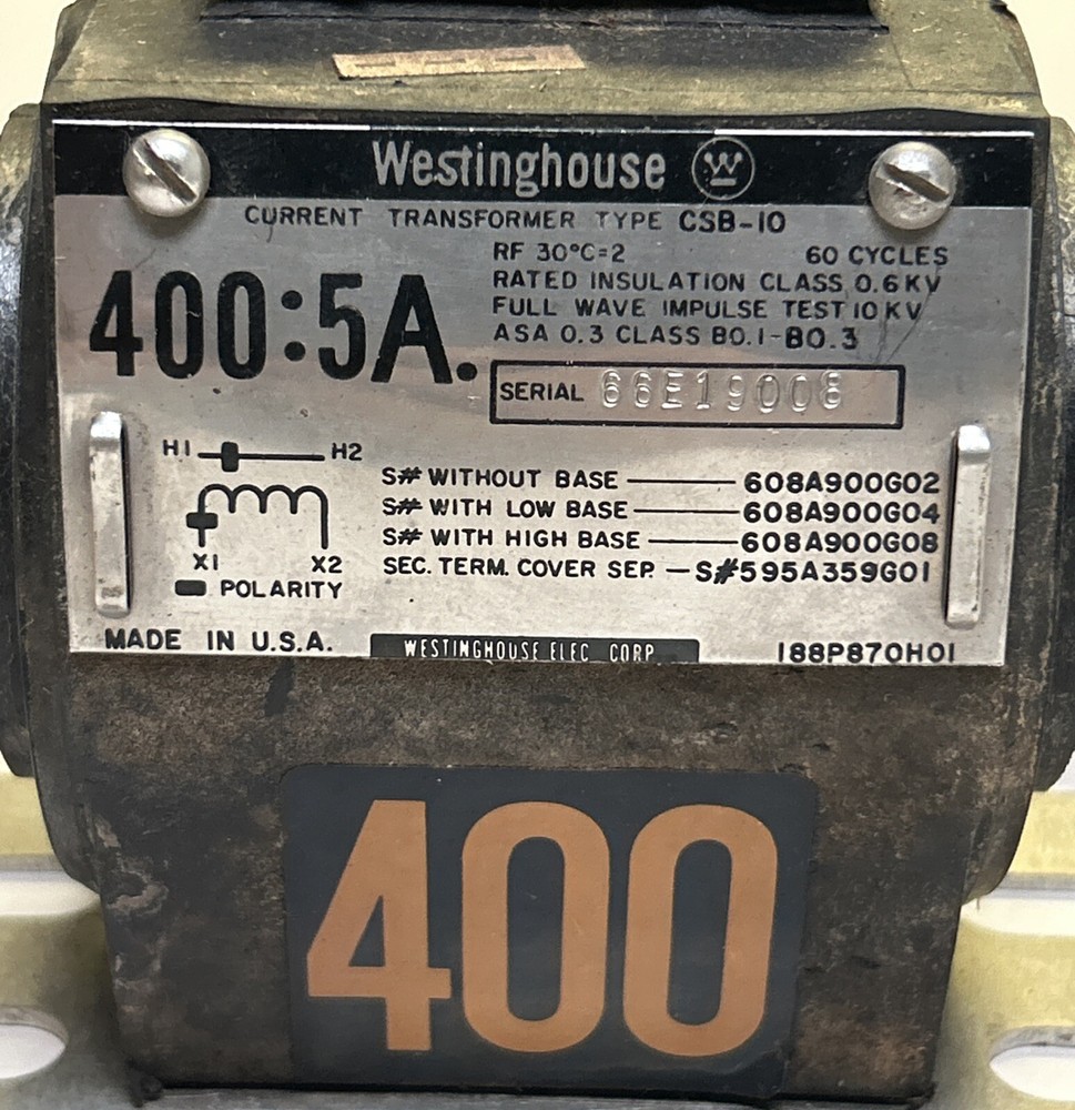 WESTINGHOUSE,CSB-10,CURRENT TRANSFORMER