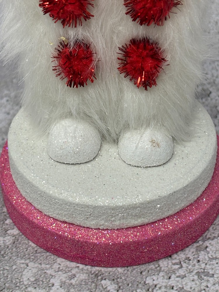 Adler Nutcracker Candy Gingerbread Cupcake Hat Pink Red Glitter Decor