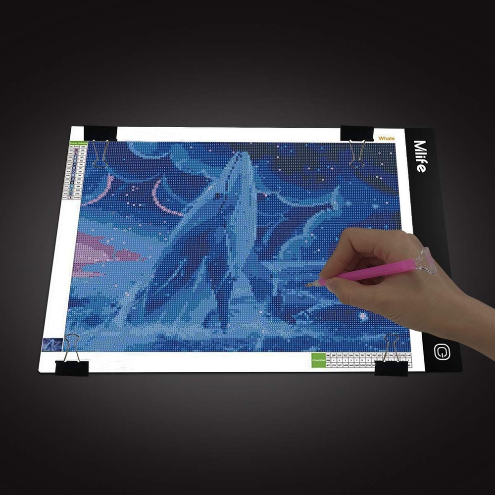 Mlife A4 LED Light Pad - Diamond Art Box Tracing Board A4, White