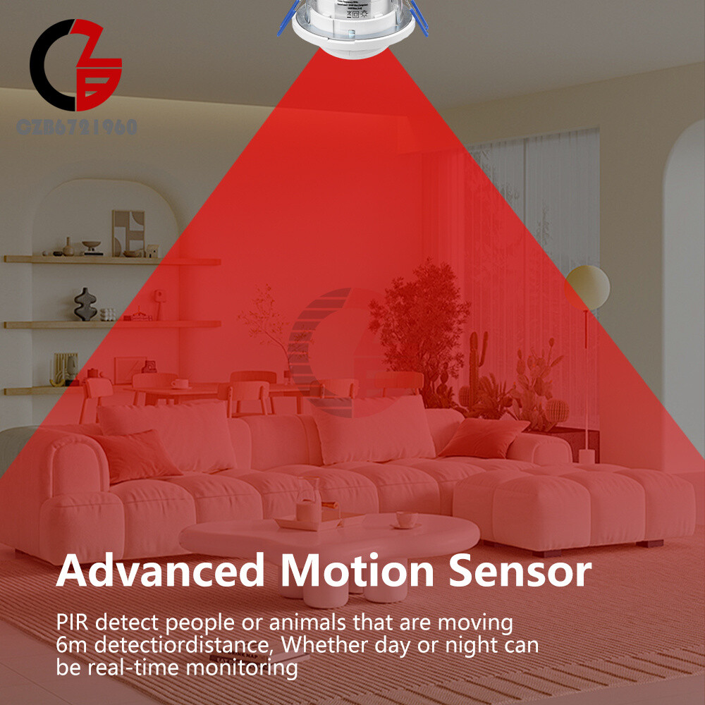 AC220-240V PIR Motion Sensor Detection Embedded Rotary Sensor 360° Motion Sensor
