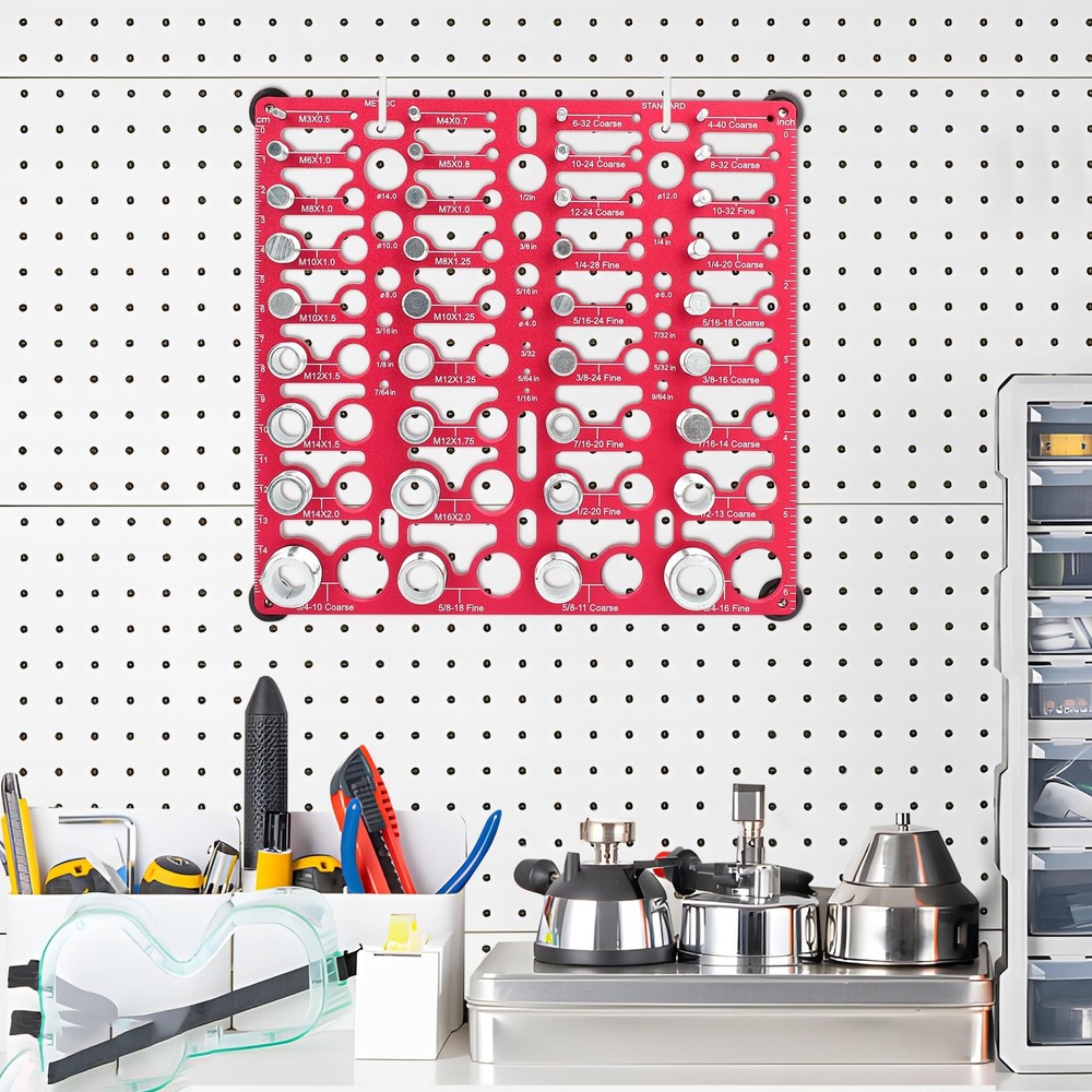 Thread Checker, 55 Bolt Size and Thread Gauge, Bolt Thread Identifier 20 Stan...