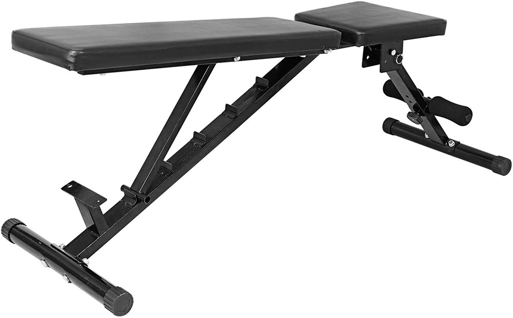 Training Weight Lifting Bench Adjustable Utility Bench Workout Exercise Black