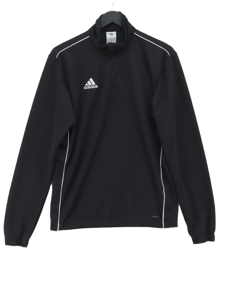 Adidas Men's Loungewear S Black 100% Polyester Mock Neck Basic