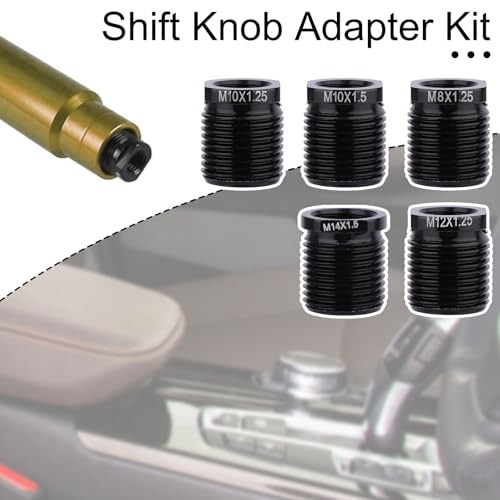 5pcs Gear Shift Knob Adapter Kit, Universal Fit for M10 M12 M14 Threads Quick