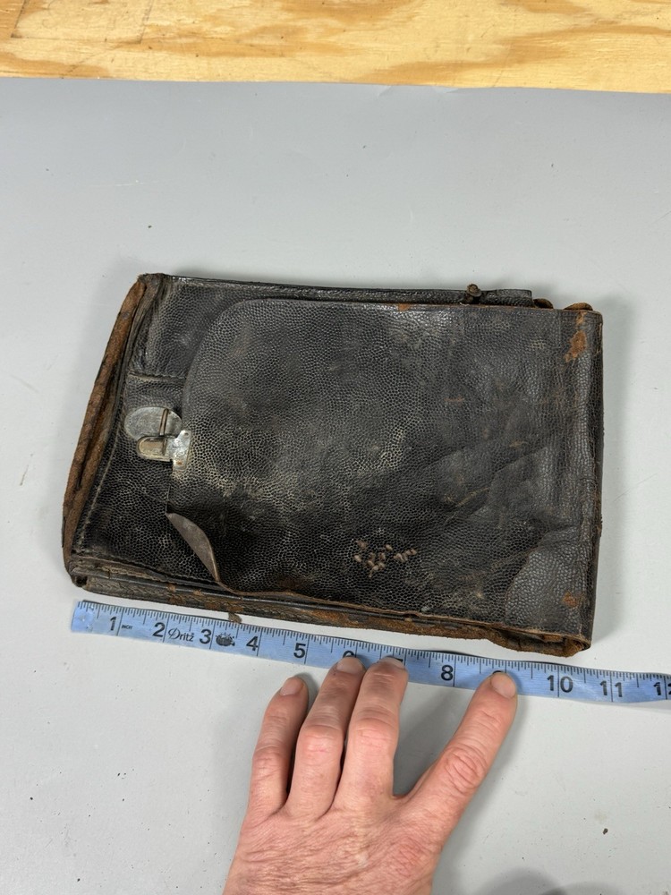 WWII German Officer Leather Map Case Original Lg321