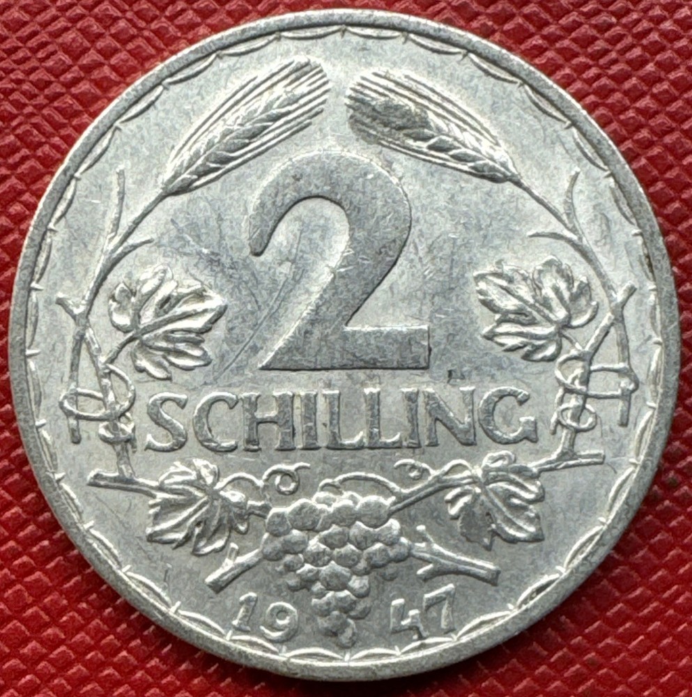 Austria 1947 Aluminum 2 Schilling. KM# 2872