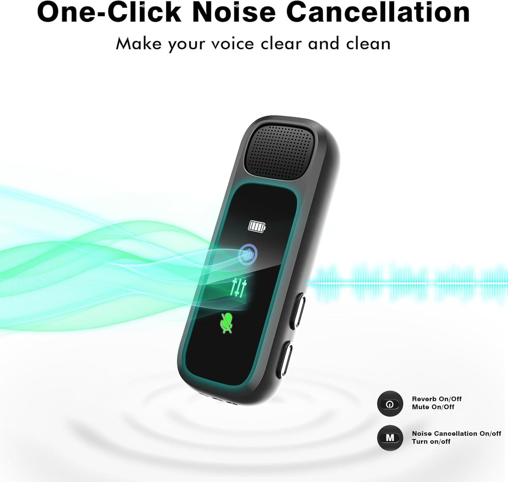 Wireless Lavalier Microphone for Iphone/Android - Dual Mini Noise Canceling Mic